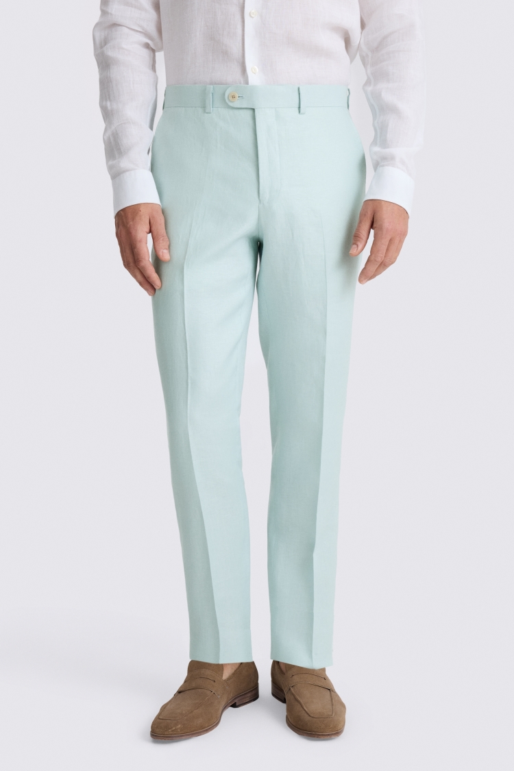 Aqua Tailored Fit Twill Linen Trouser