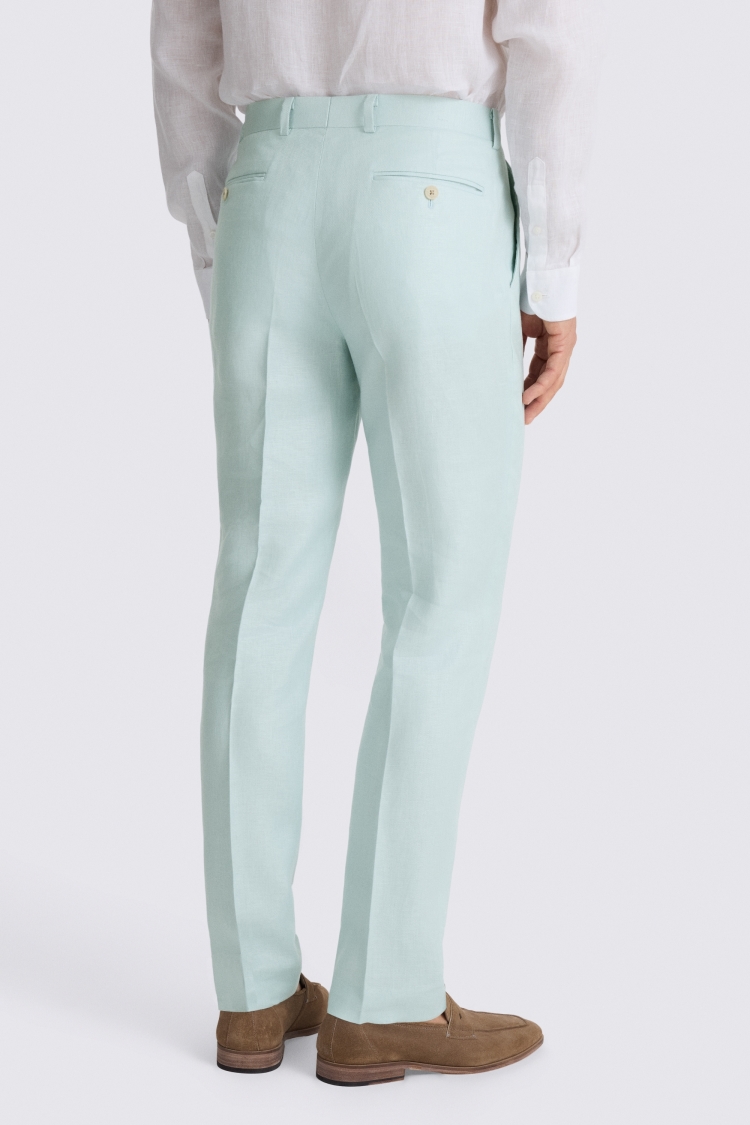 Aqua Tailored Fit Twill Linen Trouser - Image 2