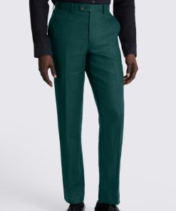 Emerald Slim Fit Twill Linen Trousers