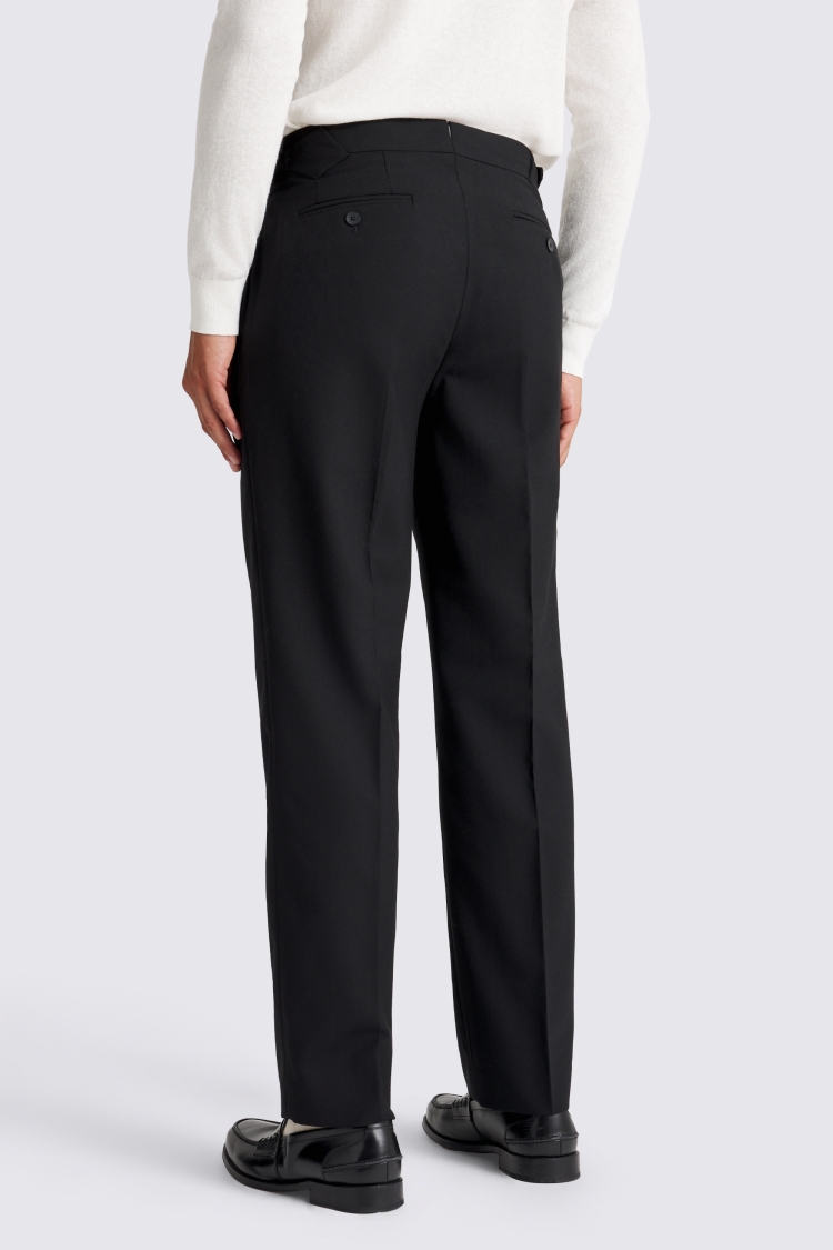 Black Wool Pleated Trousers - Image 3