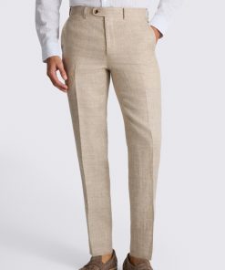 Neutral Tailored Fit Delave Linen Trousers