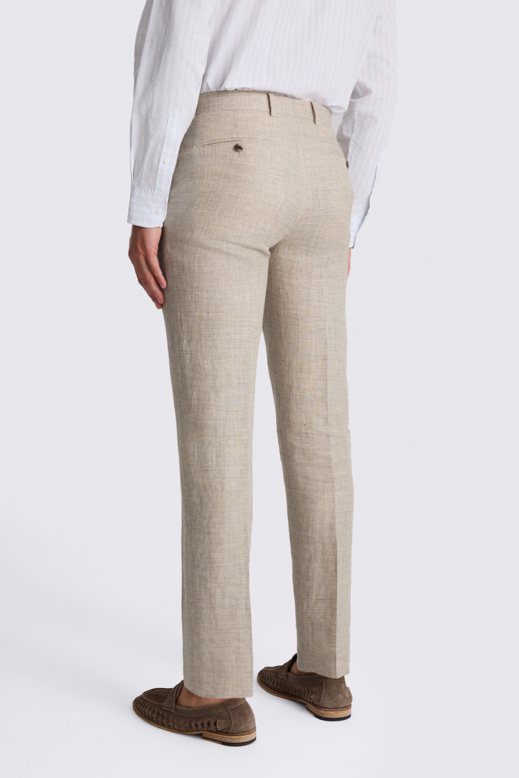 Neutral Tailored Fit Delave Linen Trousers - Image 2