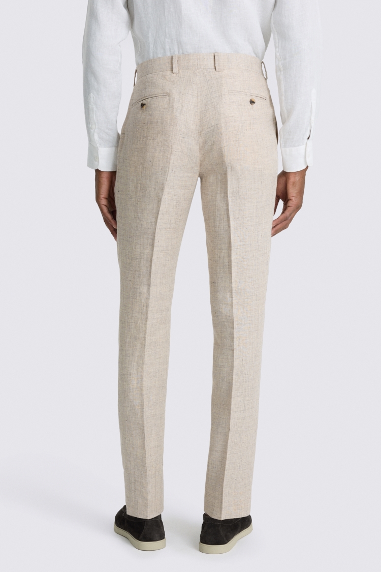 Neutral Slim Fit Delave Linen Trouser - Image 2
