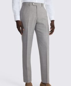 Light Grey Slim Fit Marl Trouser