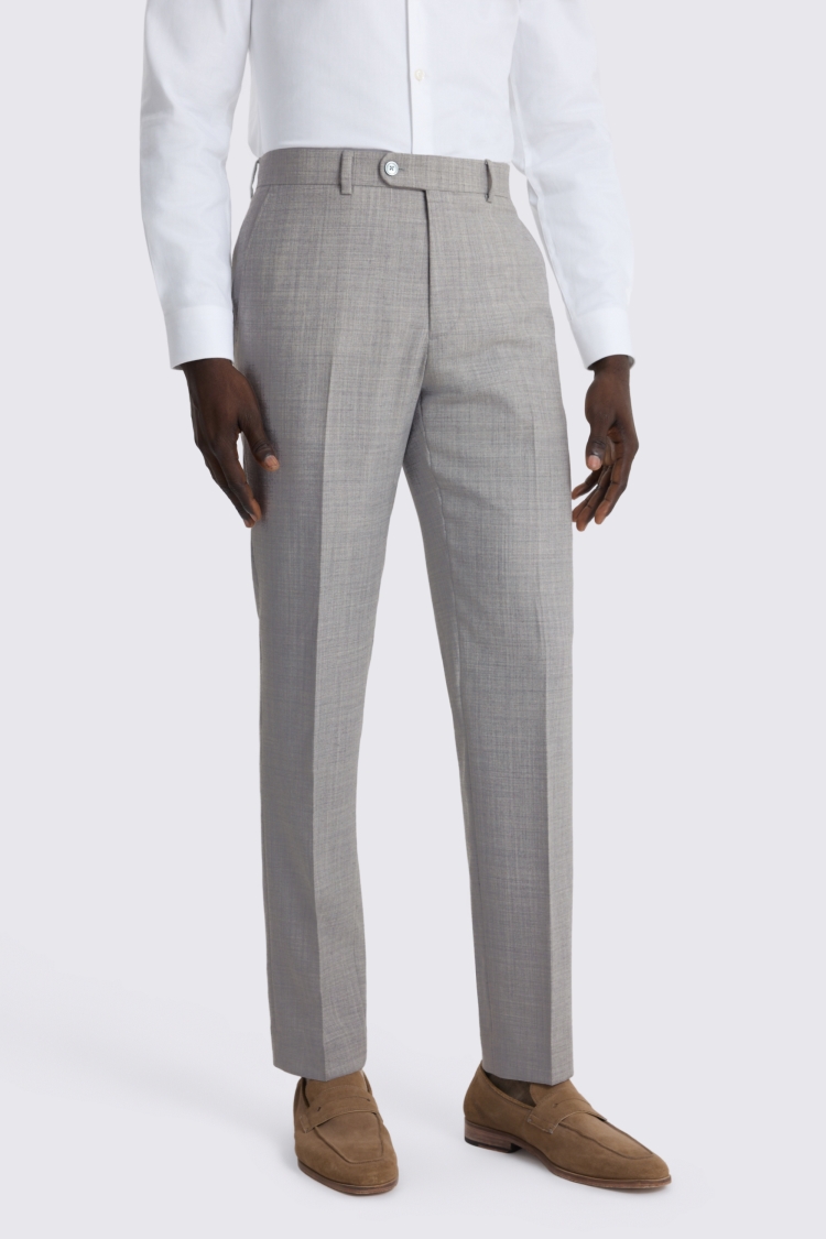 Light Grey Slim Fit Marl Trouser