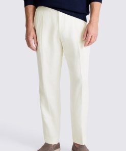 Off-White Linen Pleated Trousers