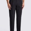 Black Cotton Pleated Trousers