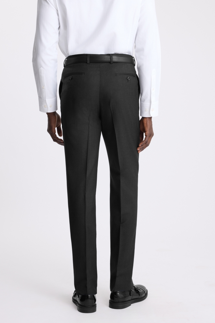Charcoal Regular Fit Twill Trousers - Image 2
