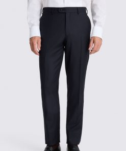 Navy Italian Tailored Fit Twill Trousers