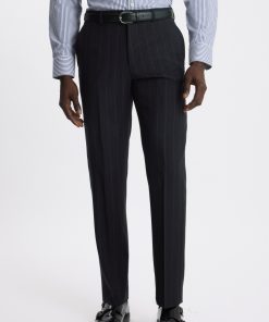 Navy Tailored Fit Stripe Trouser