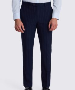 Navy Slim Fit Stripe Trouser