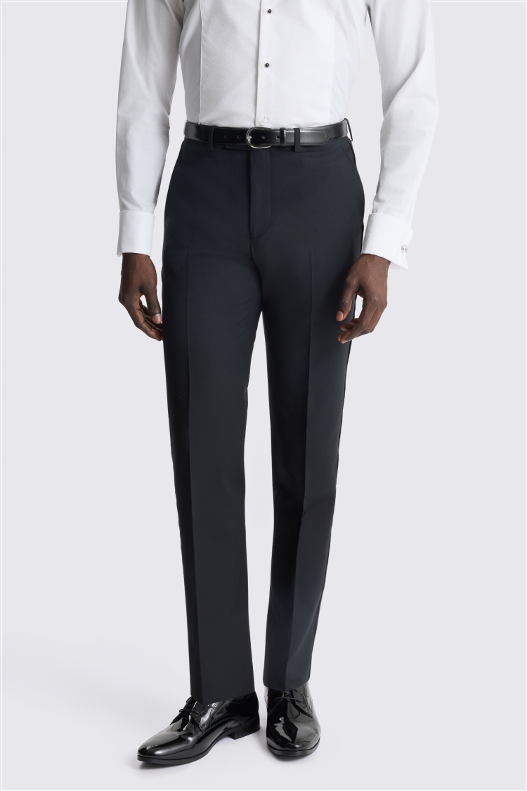 Black Tailored Fit Performance Dress Trousers