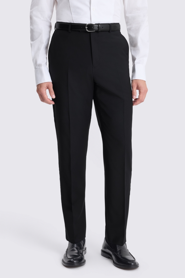 Black Regular Fit Performance Dress Trousers