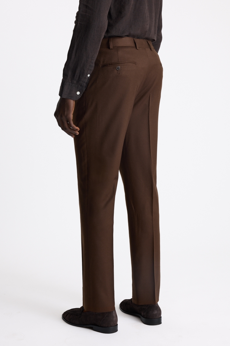 Chestnut Tailored Fit Flannel Trouser - Image 2