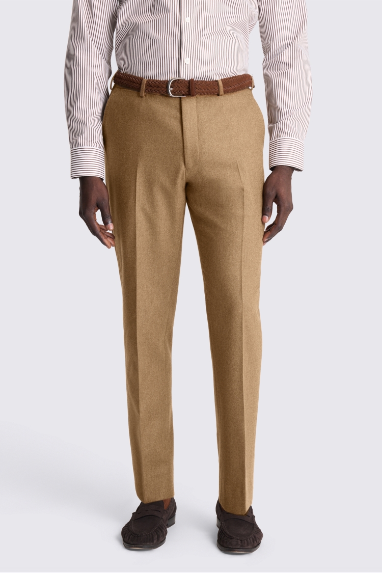 Gold Italian Tailored Fit Flannel Trouser