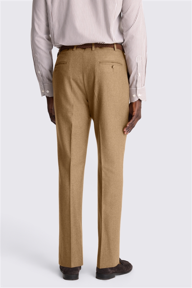 Gold Italian Tailored Fit Flannel Trouser - Image 2