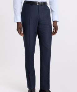 Navy Italian Tailored Fit Check Trouser
