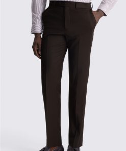 Brown Performance Tailored Fit Twill Trouser