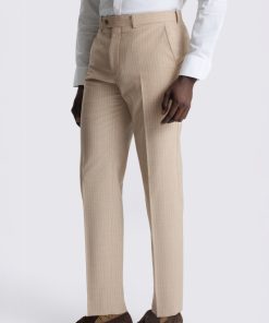 Neutral Performance Tailored Fit Stripe Trousers
