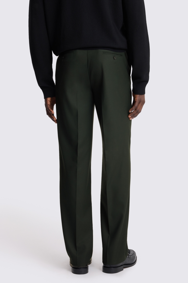 Khaki Relaxed Fit Flannel Trousers - Image 2