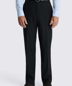 Black Relaxed Fit Flannel Trousers