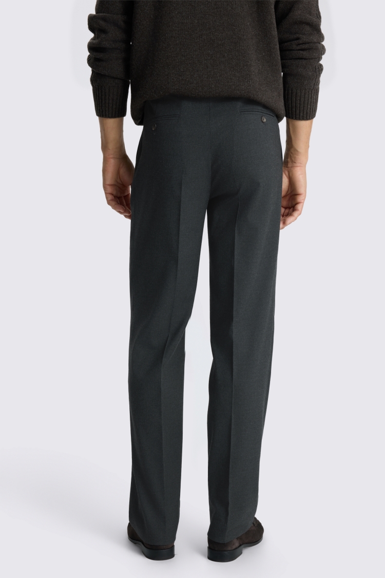 Charcoal Relaxed Fit Flannel Trousers - Image 2