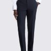 Navy Tailored Fit Stripe Trouser