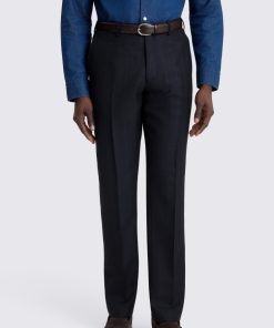 Navy Italian Tailored Fit Stripe Trouser