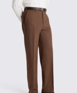 Chestnut Relaxed Fit Flannel Trousers