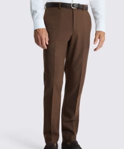 Chestnut Slim Fit Flannel Trousers