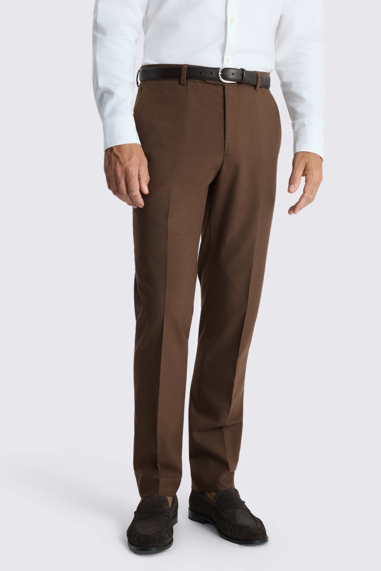 Chestnut Slim Fit Flannel Trousers