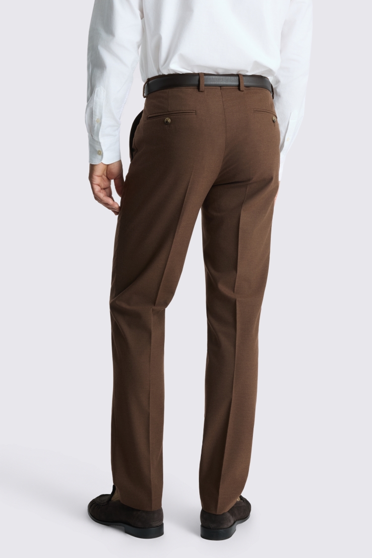 Chestnut Slim Fit Flannel Trousers - Image 2