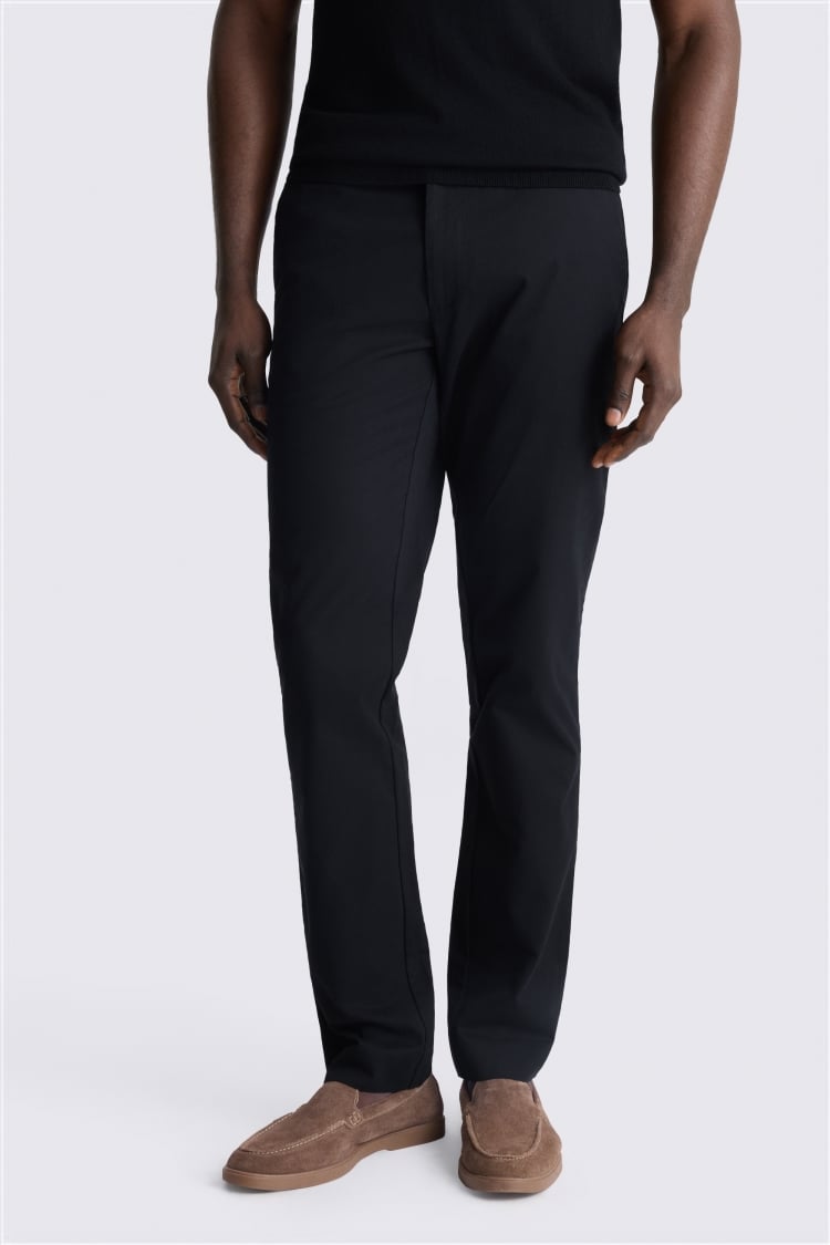 Black Slim Fit Cotton Chinos