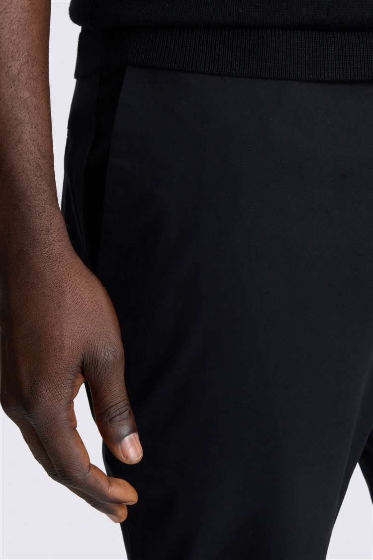 Black Slim Fit Cotton Chinos - Image 3