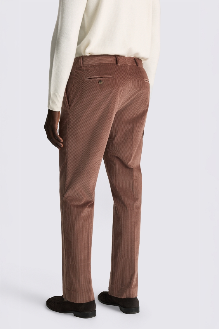 Dusty Pink Tailored Fit Cord Trousers - Image 2