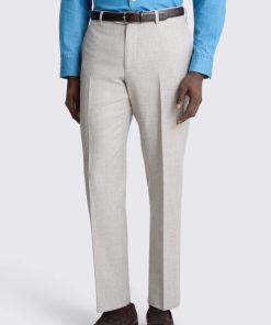Neutral Tailored Fit Wool Cotton Trouser