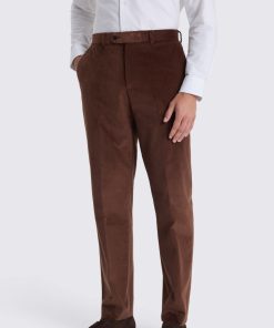 Chestnut Tailored Fit Corduroy Trousers