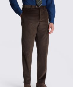Dark Brown Tailored Fit Cord Trousers