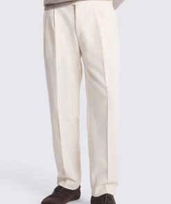Off-White Flannel Pleated Trouser