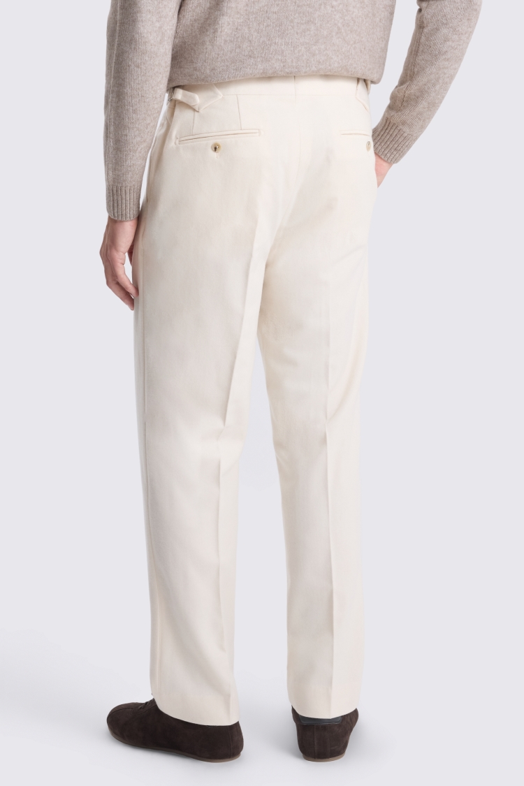 Off-White Flannel Pleated Trouser - Image 2