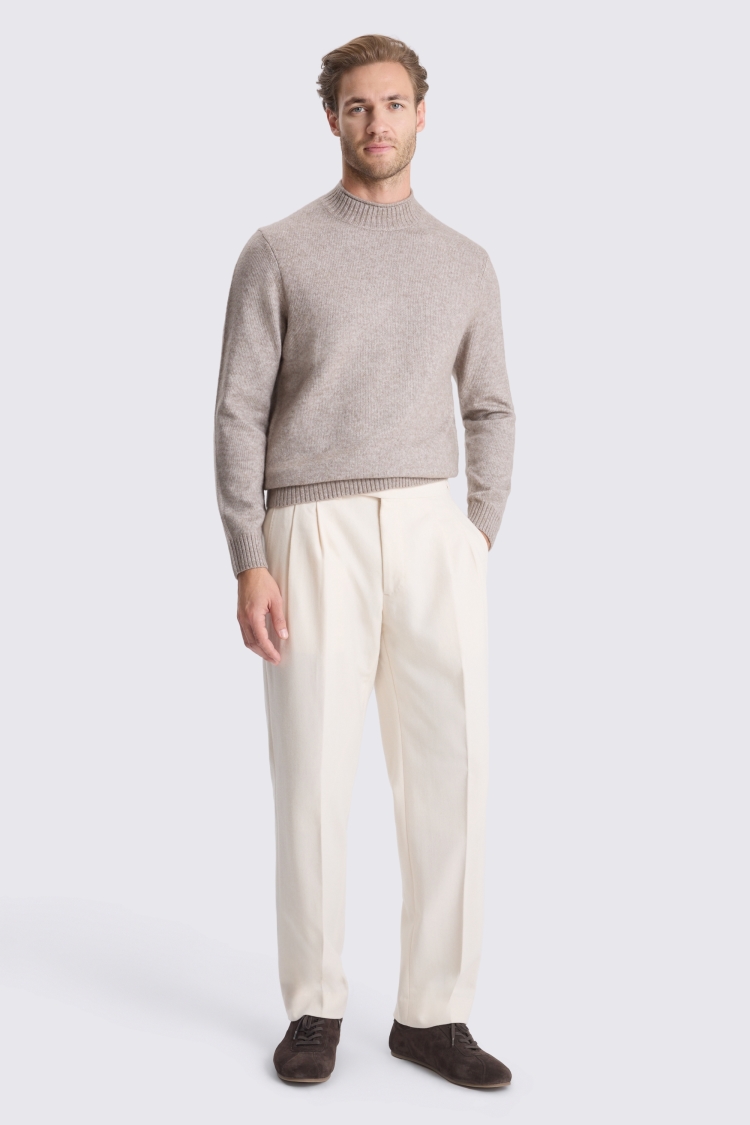 Off-White Flannel Pleated Trouser - Image 4