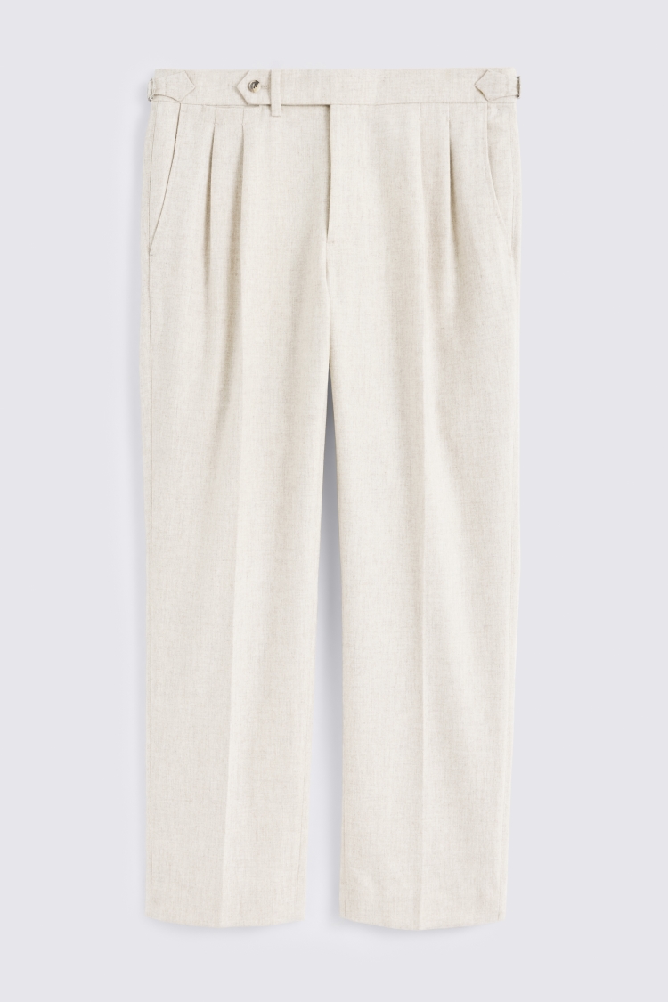 Off-White Flannel Pleated Trouser - Image 5