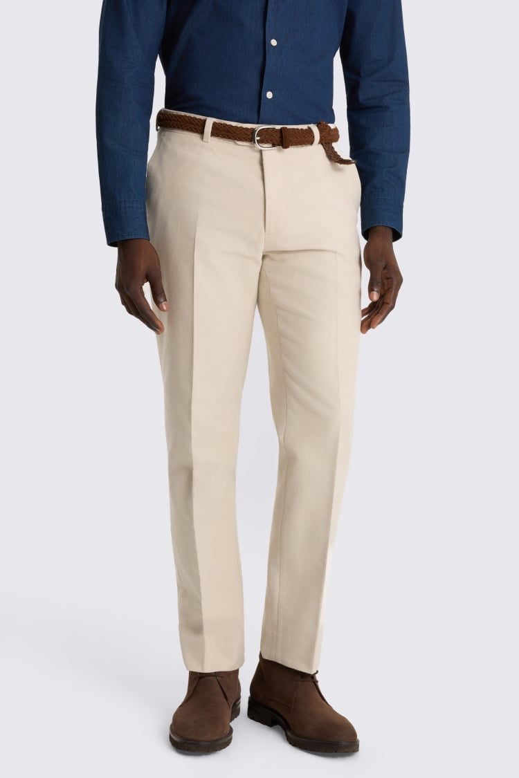 Ecru Italian Moleskin Trousers