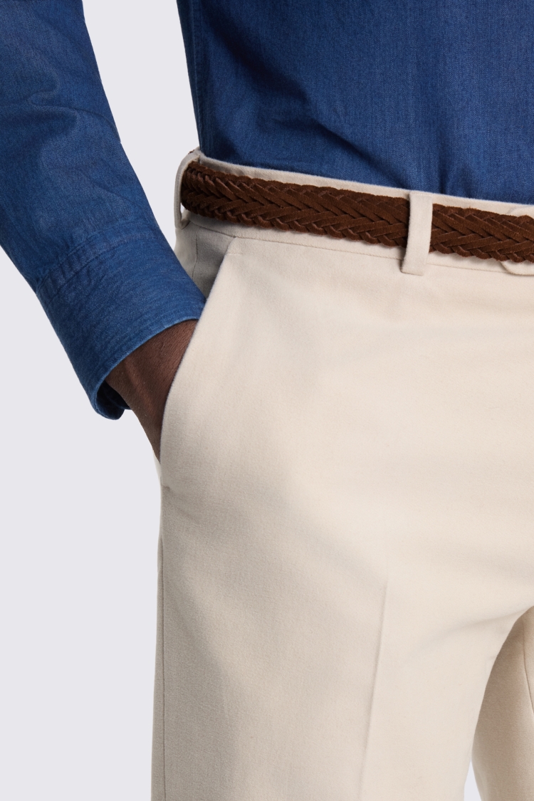 Ecru Italian Moleskin Trousers - Image 3