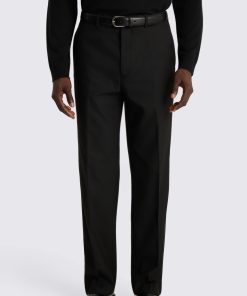 Black Relaxed Fit Flannel Trouser