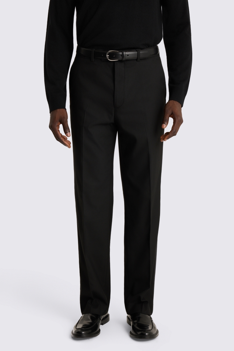 Black Relaxed Fit Flannel Trouser