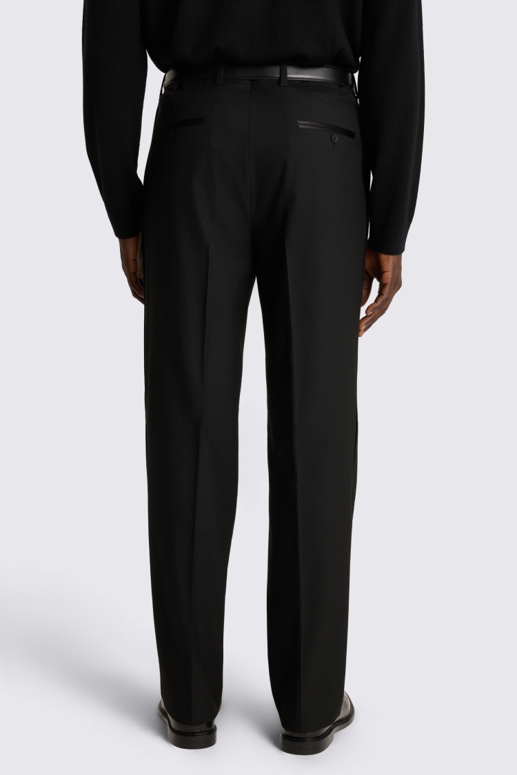 Black Relaxed Fit Flannel Trouser - Image 2